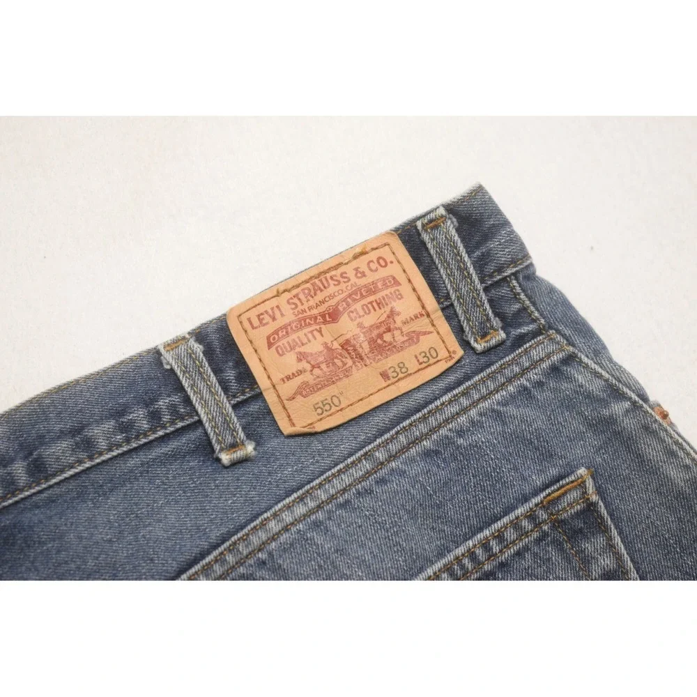 Levi's 550 Relaxed Fit Straight Leg Denim Blue‎ Jeans Mens Size 38 x 30